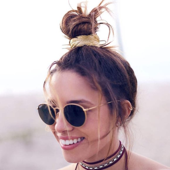 Feather Bun Cuff 3 in 1 - Gold - Picture 2 of 7